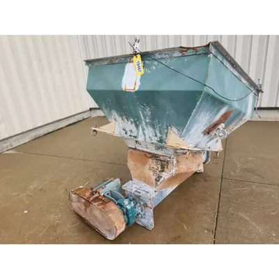 Used 9" Dia X 54"L Screw Feeder with 25 Cubic Foot Loading Hopper Vibrating Bin