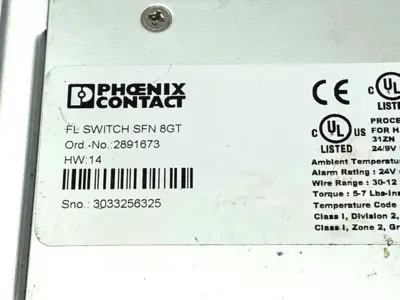 Used Phoenix Contact Industrial Ethernet Switch RJ45 Ports 2891673 Network Switches Michigan US | Maverick Industrial Sales #1390943