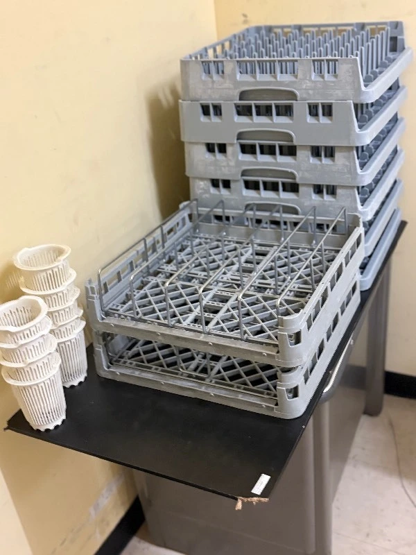 set of dishwasher racks and silverware holders