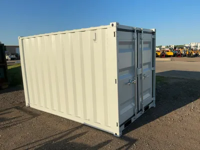 New 10’4” Job Site Storage Container, 10’4” x 6’ x 78-1/2” tall overall, Swing Doors on One End with...