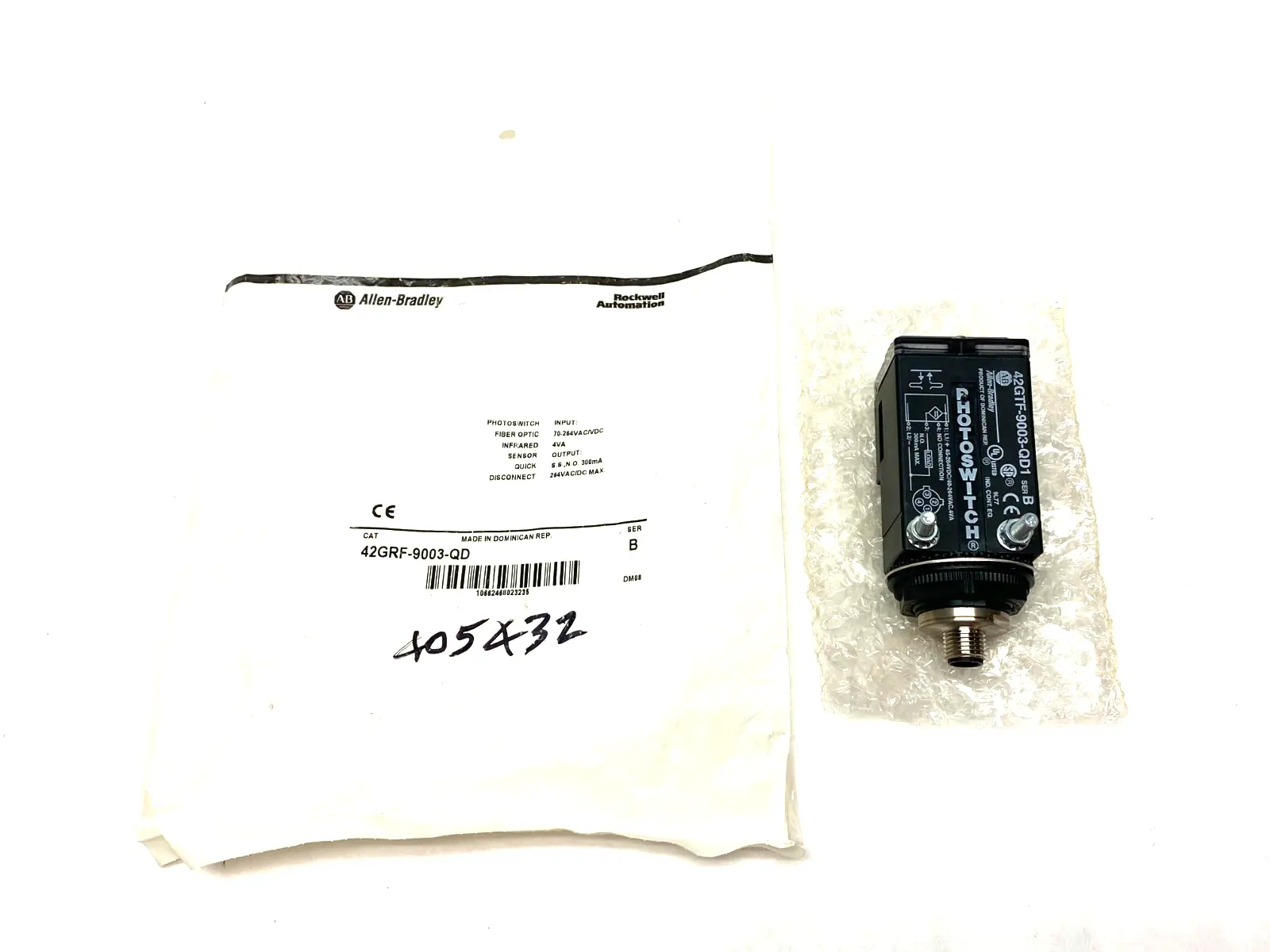 USED ALLEN-BRADLEY SER. B PHOTOSWITCH FIBER OPTIC SENSOR, INFRARED