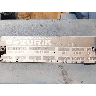 Used 4" DeZurik Pneumatic Knife Gate Valve - Figure 800