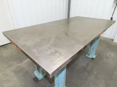 Vintage Precision Steel Welding Layout Table 71-1/2x36" Cast Iron 1-3/8" Top
