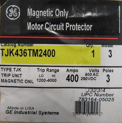 NEW GE TJK436TM2400 TRIP UNIT 400A 3 POLE MODEL 3