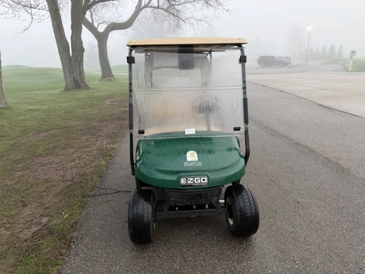 (1) 2017 E-Z-Go golf cart with a Kawasaki gas engine, model 625111G01, includes canopy, ball cover, ...
