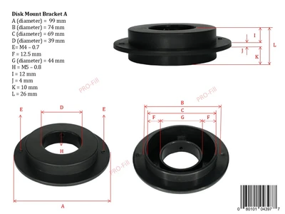 USED PRO-FILL INC DISK MOUNT BRACKET B (99MM X 69MM)