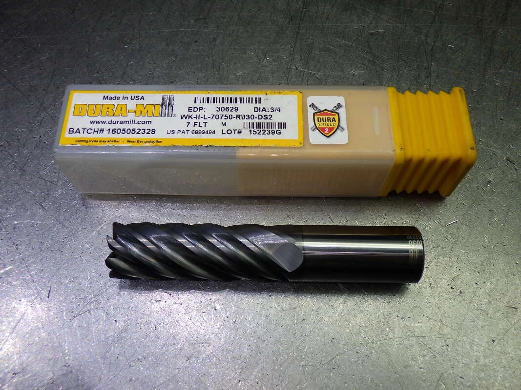 Dura-Mill 3/4" 7 Flute Carbide CR Endmill .03" R WK-II-L-70750-R030-DS2 (LOC1660)