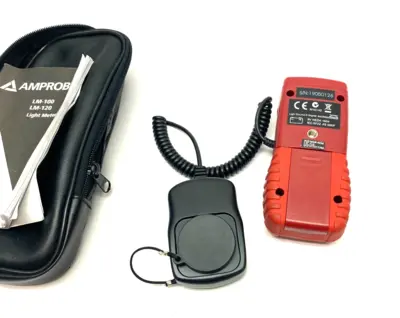 USED AMPROBE PORTABLE COMPACT LIGHT METER 20,0000 LUX, FRONT PANEL SWITCHABLE