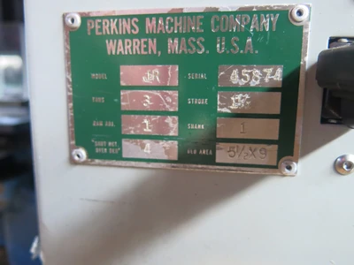 Perkins Junior 3 Ton Punch Press w/ Ettco Terminal Die