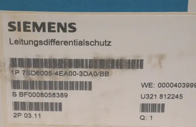 NEW SIEMENS 7SD6005-4EA00-3DA0/BB SIPROTEC DRIVE 7SD60054EA003DA0BB
