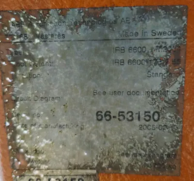 USED 2006 ABB IRB 6600 175/2.55