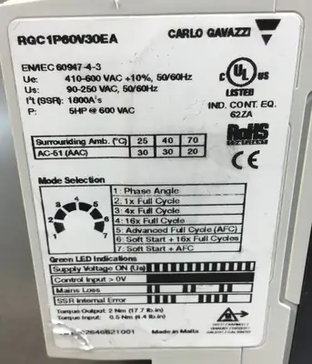USED Carlo Gavazzi RGC1P60V30EA
