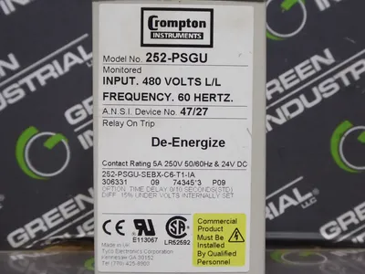 Crompton Instruments 252-PSGU Time Delay Relay Used