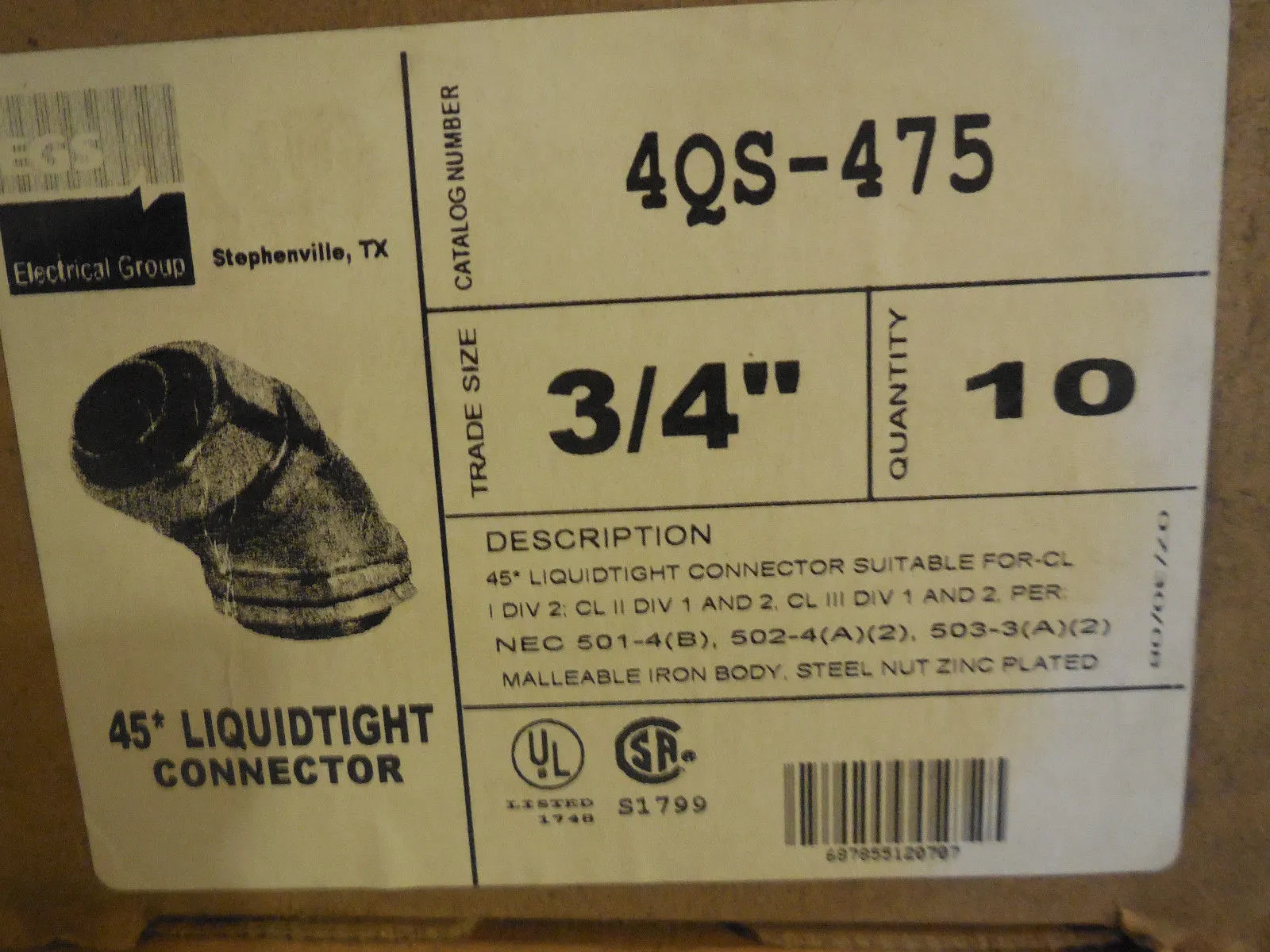 10 NEW 4QS-475 CONNECTORS 4QS475
