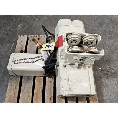 Used Gorbel Model FS300-14-12 Free Standing Jib Crane 2-Ton w/ Coffing Hoist