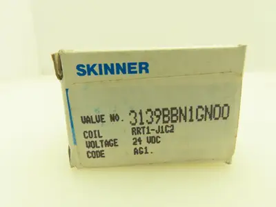 Honeywell Skinner 3139BBN1GN00 Solenoid Valve 3-Way NC 24VDC 100 PSI 1/8" NPT