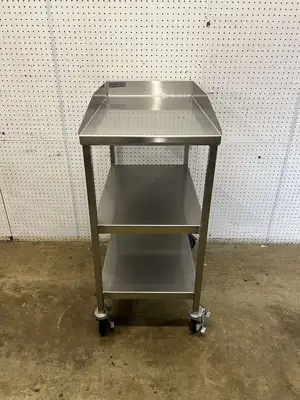 Used Falcon Restaurant Supply Used 18" X 30" Stainless Steel Equipment Stand with Casters - FG7 - SS371 Food Prep Tables Illinois US | Falcon Restaurant Supply #1373775