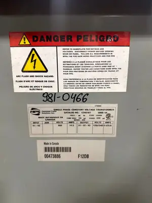 5 KVA 600V to 120/240V Auto Transformer