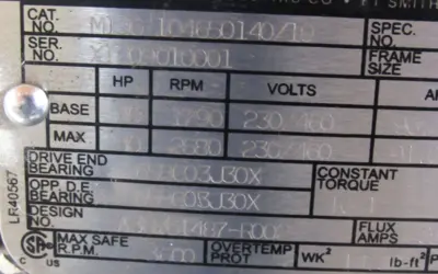 NEW BALDOR M13G 104650140/10 MOTOR 40HP 230/460V 364TC A36-0235-1457 2-3/8" DIA.