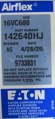 NEW EATON 142640HJ AIRFLEX CONSTRICTING BRAKE 20VC600