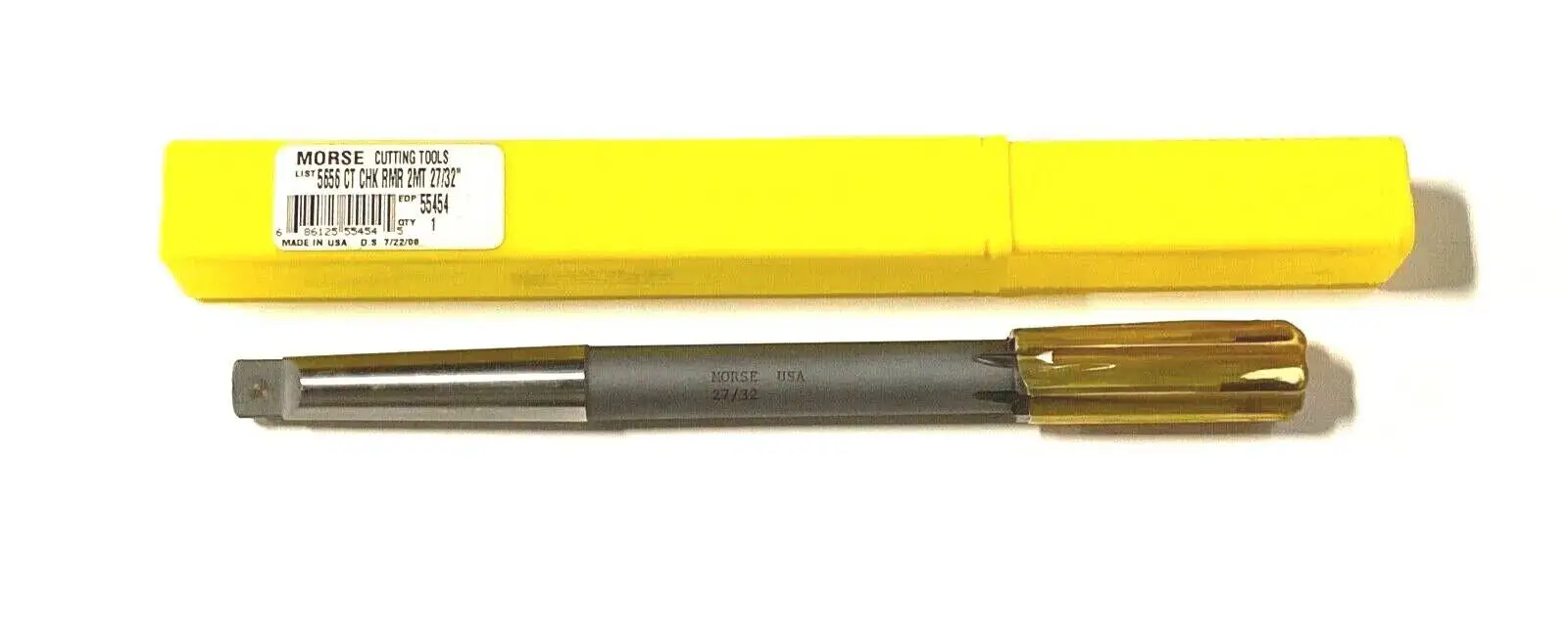 Morse 27/32" Chucking Reamer Carbide Tipped Taper Shank 2MT USA Made 55454