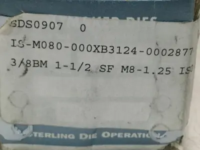 New | in-Stock STERLING DIE IS-M080-000XB3124-0002877 Taps & Dies Michigan US | Ideal Machinery #1308789
