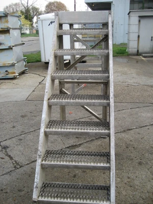 SPC7205  Miscellaneous Equipment stairways and safety cross over stairway, 6', Aluminum, cross over 72" h x 28" w x 188"l overall size
