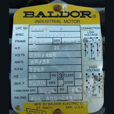Baldor 25 HP Electric Motor