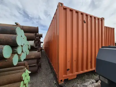 40 ft Insulated Shipping Container on a Skid w/ Shelving & Electrical - 24754