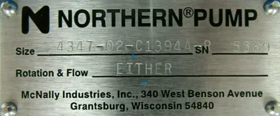 NEW NORTHERN PUMP 4347-02-C1394A-R PUMP 434702C1394AR