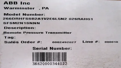 NEW ABB 266DRHFSSB2A1V2E6L5N2 PRESSURE TRANSMITTER
