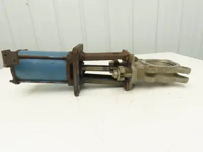 DeZurik KBD 3" Stainless Knife Gate Valve 304SS Air Cylinder Operated *Read*