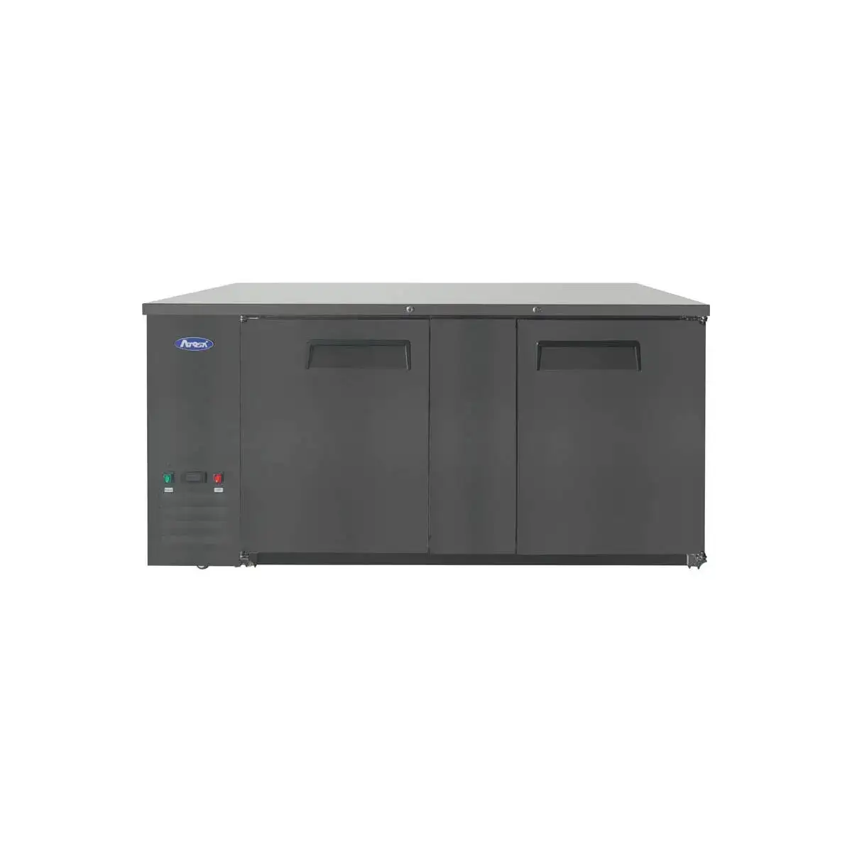 New | in-Stock Atosa New Atosa SBB69GRAUS2 69" Back Bar Cooler Shallow Depth - Black Bottle Coolers Illinois US | Falcon Restaurant Supply #1375384