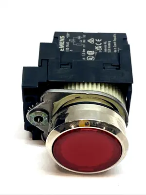USED SIEMENS ILLUMINATED PUSHBUTTON RED 22MM LED