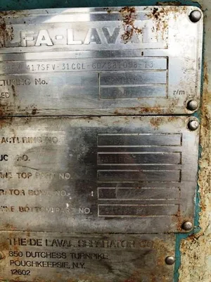 Alfa-Laval BRPX 417 SFV-31CGL clarifier centrifuge, 316SS.