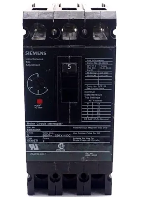 USED SIEMENS ED63A005 CIRCUIT BREAKER 5A 600V