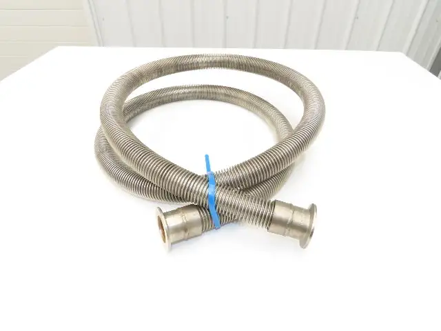 Stainless Steel Flexible Vacuum Hose 1"ID x 98"L 1.5" Flanged Ends ISO-KF NW40