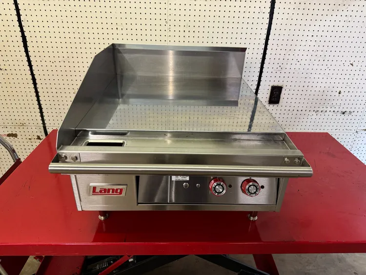 Used Lang Used 24" Lang 124TC Electric Countertop Griddle Thermostatic Controls, 208v Commercial Flat Top Griddles Illinois US | Falcon Restaurant Supply #1375128