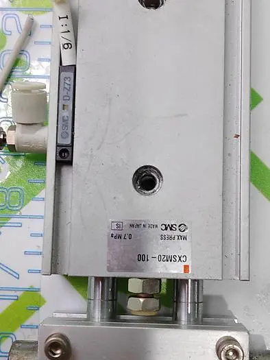 SMC CXSM20-100 STROKE GUIDED PNEUMATIC CYLINDER W/ D-Z73 MAGNETIC REED SWITCH SENSOR