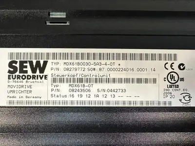 Sew Eurodrive MDX61B0030-5A3-4-0T INVERTER DRIVE 380-500V (12.5.6)