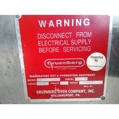 Used Gruenberg Industrial Dual Cabinet Vacuum Drying Oven C/V15H4.5M