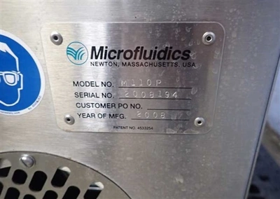 Used MICROFLUIDIZER _UNKNOWN_ Homogenizers Connecticut US | DMC Industries #1281896