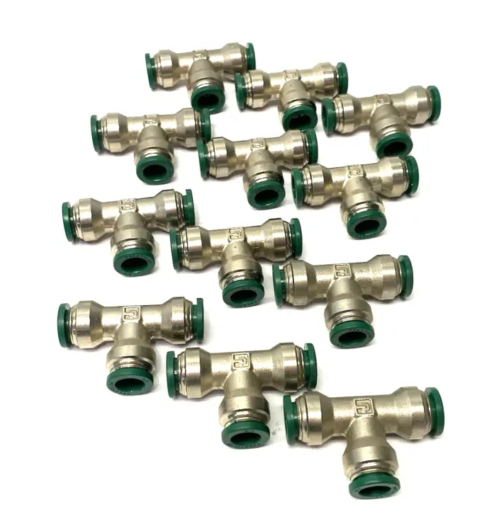 Used PARKER PUSH-TO-CONNECT UNION TEE FITTING 3/8" TUBE OD Hoses | Maverick Industrial Sales #1099458