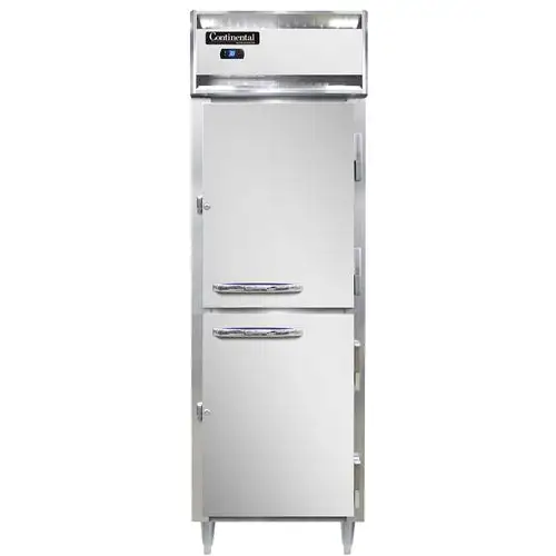 Continental D1RSNSSHD 26" One Section Reach In Refrigerator, (2) Right Hinge Solid Doors, Top Compressor, 115v