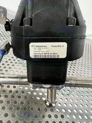 USED 2 ITT PURE-FLO A208 DIAPHRAGM VALVES 90PSI W/ 3/4" AND 1" SANITARY FITTINGS