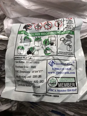 Global Pak Super Sack Fibc Bulk Bags 2200 Lb capacity approx 100 pieces
