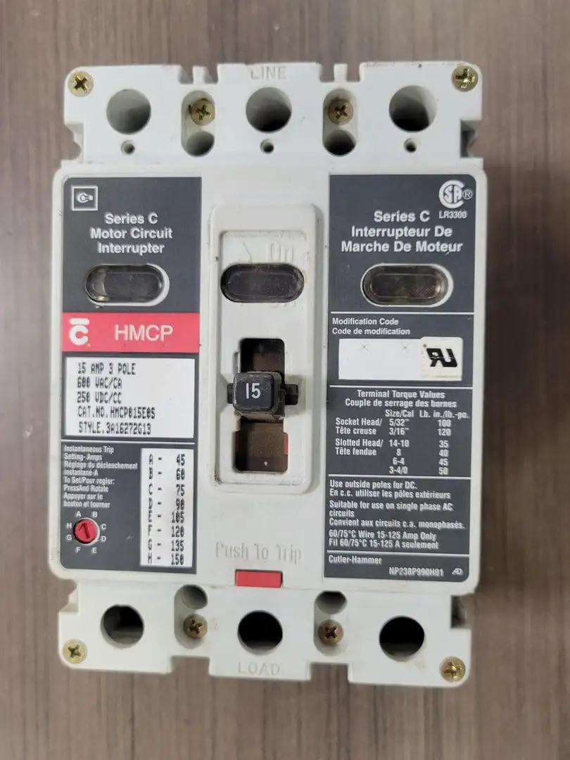 USED CUTLER-HAMMER HMCP015E0S