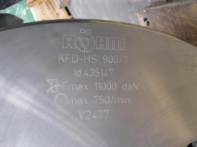Rohm 35” hydraulic 3 jaw chuck