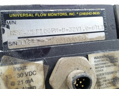 USED UNIVERSAL FLOW MONITOR MSM-NSF10GPM-B-32V1.0-GTLI