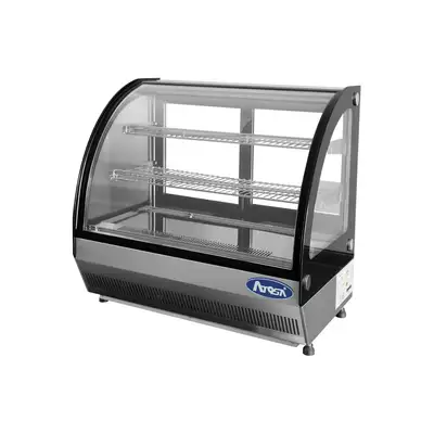 New | in-Stock Atosa New Atosa CRDC-35 Countertop Refrigerated Display Curved - 3.5 Cu Ft Display Refrigerators Illinois US | Falcon Restaurant Supply #1375236